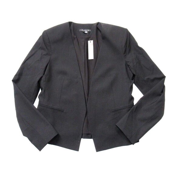 NWT Theory Delaven in Black Edition Wool Open Front Blazer Jacket 8 - Picture 2 of 5